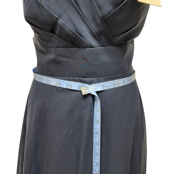 Elegant Navy Blue V-Neck Wedding party dress Size 6 - Picture 8 of 11